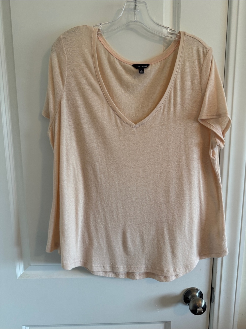 Lane Bryant Short Sleeve V-Neck Tee in Blush